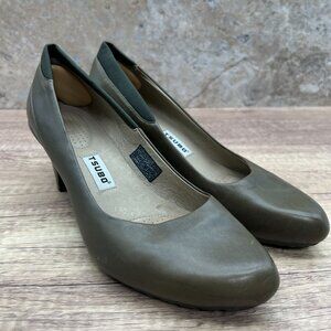 TSUBO Heels Pump Shoes Womens Size 9 Olive Green Leather Casual Dufay Tank
